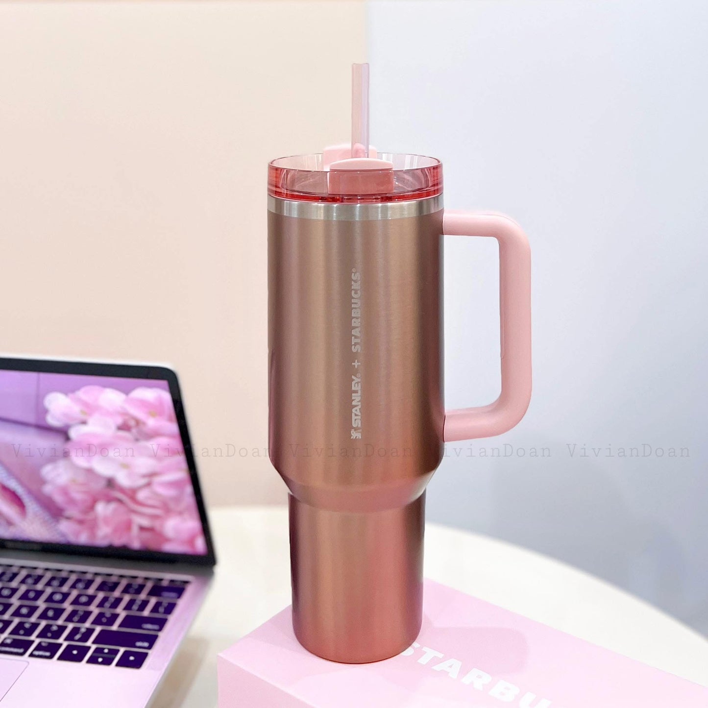 Starbucks x Stanley Metalic Pink APAC 40oz