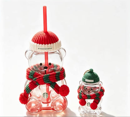Starbucks Bearista Glass Cup Christmas Collection CN Set