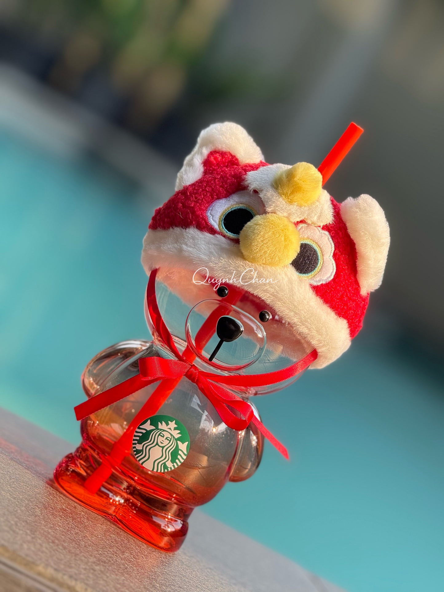 Starbucks Lion Bearista Glass Cup Thailand 16oz