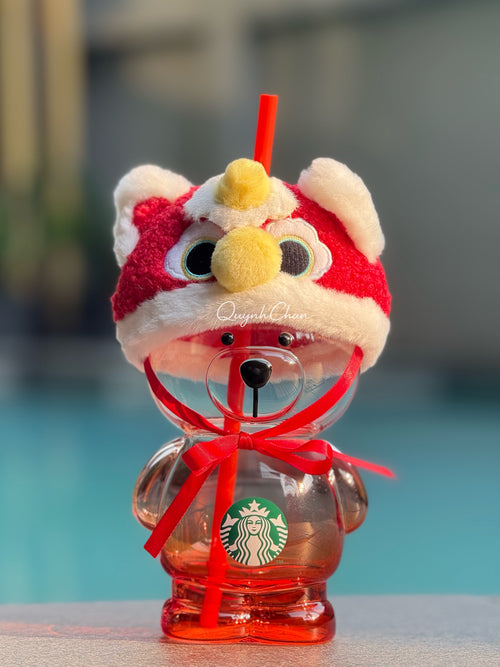 Starbucks Lion Bearista Glass Cup Thailand 16oz
