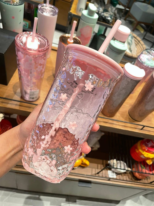 Starbucks Glass Triangle Sakura Blossom 2026 Thailand 16oz