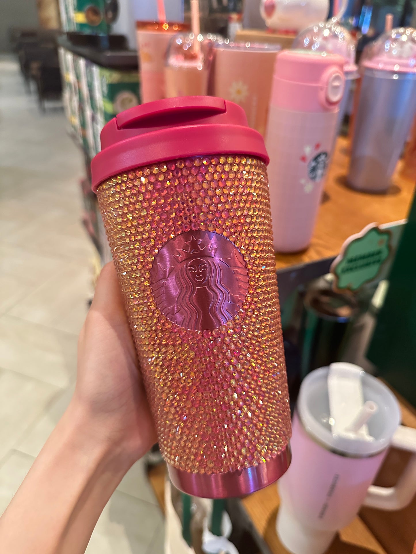 Starbucks Pink Rhinestone Valentine Collection Thailand 16oz